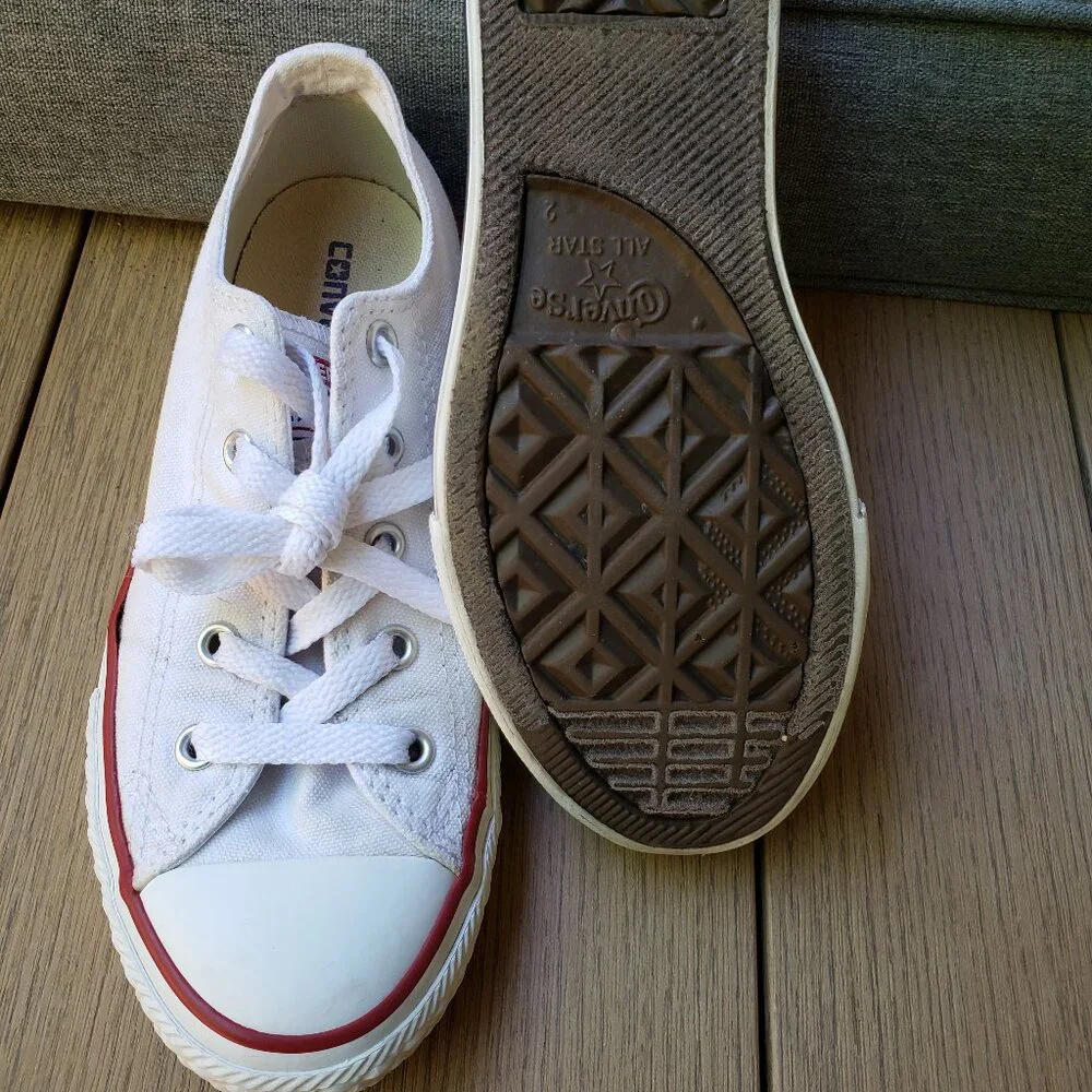 EUC CTAS Converse vintage old school optic white canvas (2Y) KICKS